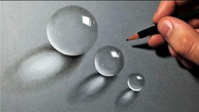 رسم قطرات ماء